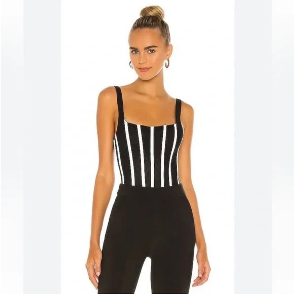 Black and White Striped Women's Top